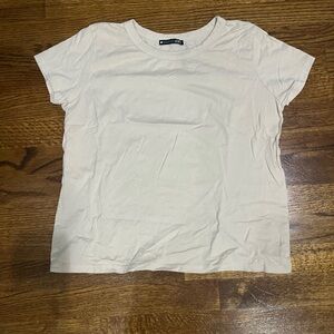 Zara Off-White Short Sleeve Tee